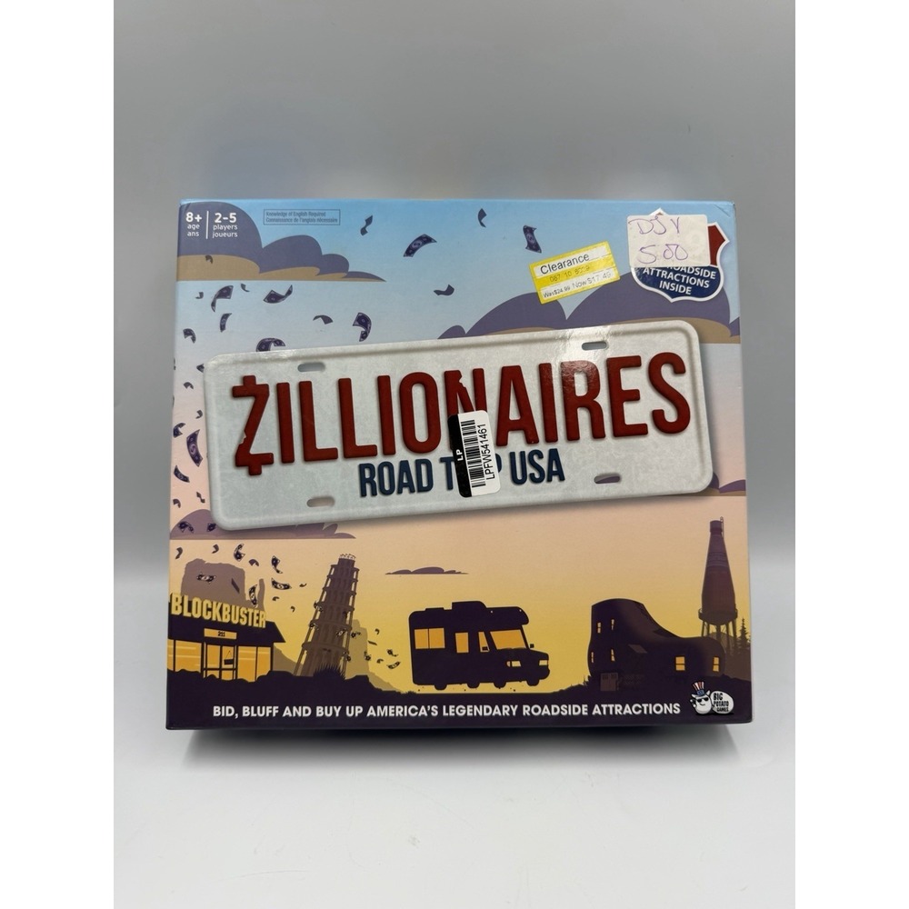 Zillionaires Road Trip USA Family Board Game Big Potato Game 2021 Age 8+ Sealed